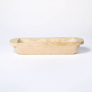 Threshold x Studio McGee Long Wooden Dough Bowl Brown Target